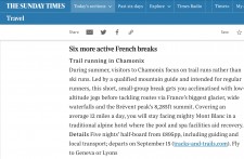 Chamonix Classic Trails in The Sunday Times
