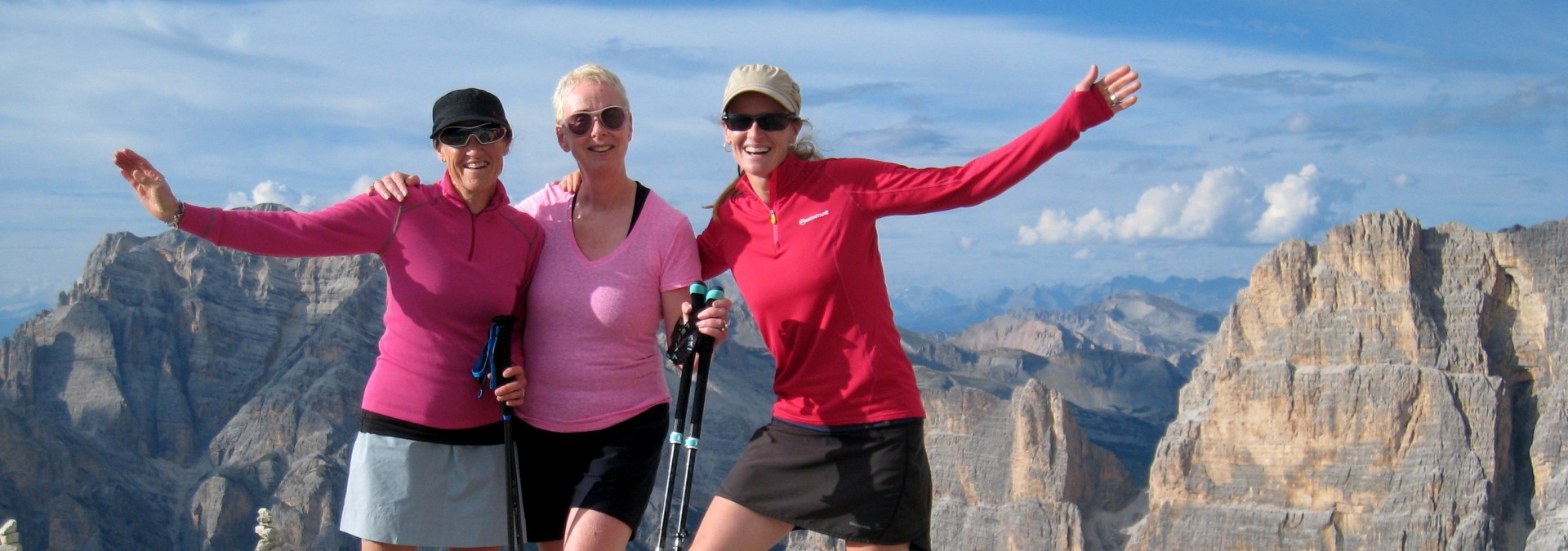 Girls in pink! Above Lagazoui on the Alta Via 1