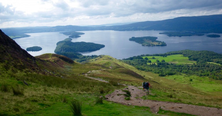 Descending from Conic Hill by Loch Lomond