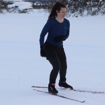 Trying ski skating for the first time. 