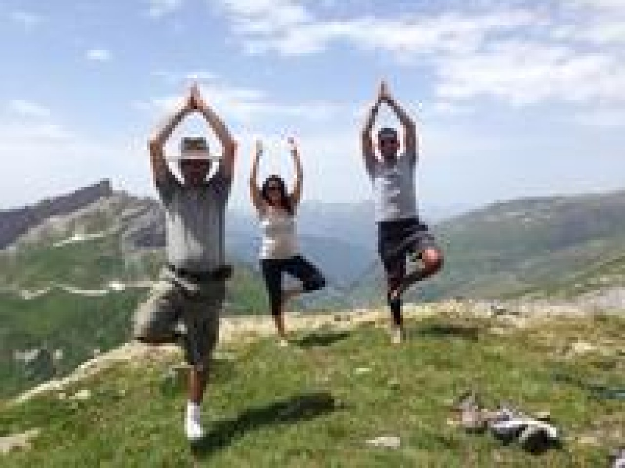 Yoga on the mountain