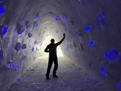 Heading into the other world of the ice caverns