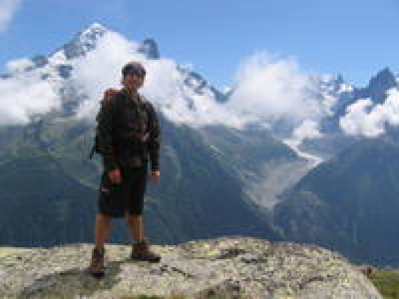Cody with Mont Blanc Massif behind