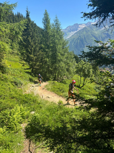 Runners going up to Flégère from Argentière